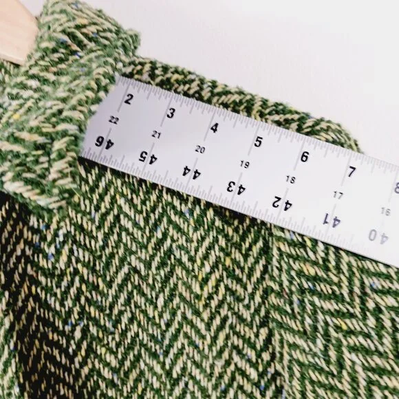 Boyne Valley Weavers Ireland, Dbl. Breasted Green/Cream Herringbone Tweed Jacket - Picture 13 of 16